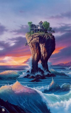 Casa de las Sirenas con vistas Fantasía Pinturas al óleo